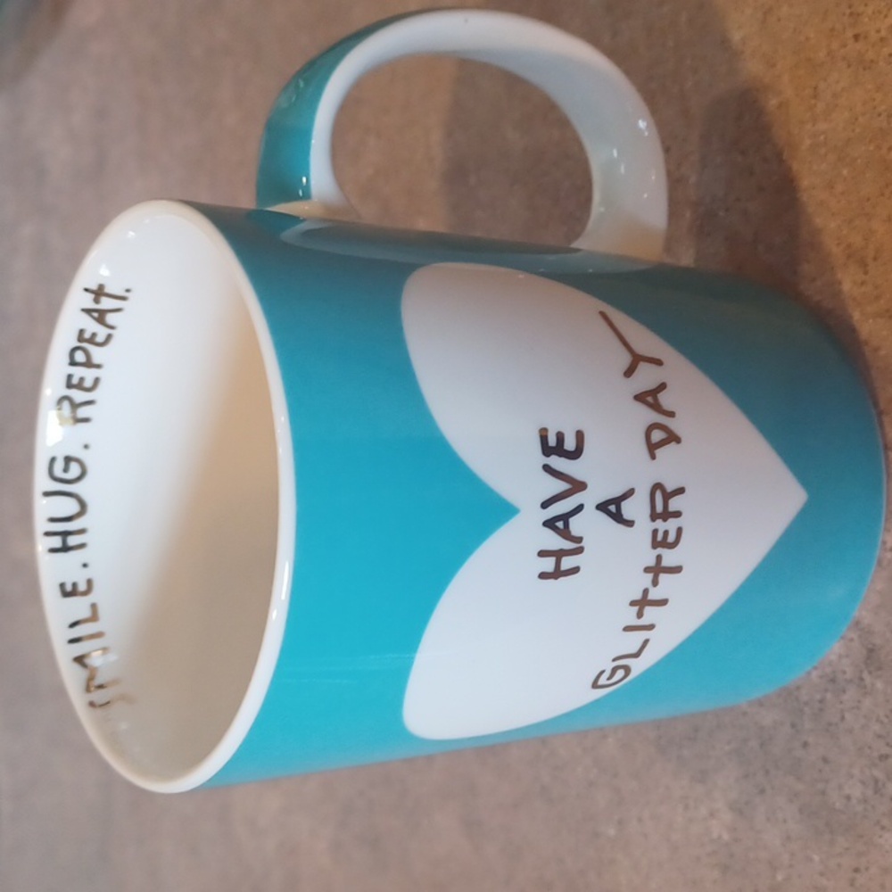 Betsey Johnson XOXO Trolls Collection Tiffany Blue "Have a Glitter Day" Mug